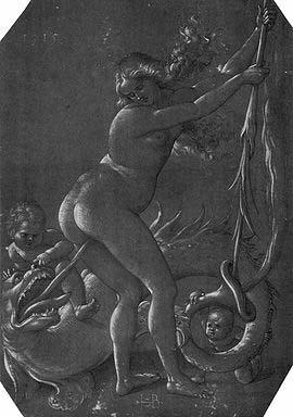Hans Baldung Grien Witch and Dragon Sweden oil painting art